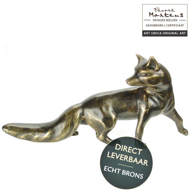 Bronzen beeldje Vos 22cm Art Unica