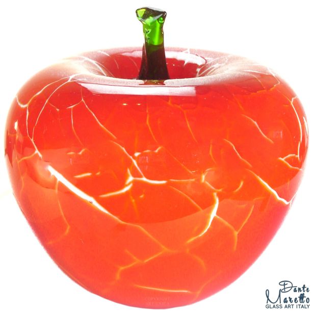 Glassculptuur Appel rood 