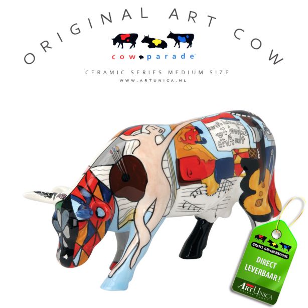 Koeienbeeldje Keramiek Art Cow Picoso's School for the Arts Art Unica