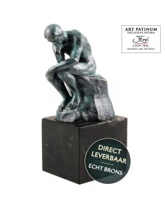 De Denker bronzen beeld unieke groene patina Art Unica Brons Collectie