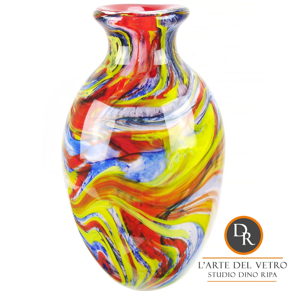 rekenmachine atleet wenselijk Modena Italiaanse glaskunst Vaas Dino Ripa Art Unica glas
